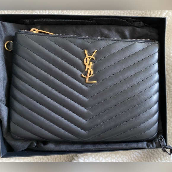 YSL pouch black matelassé - Picture 5 of 7